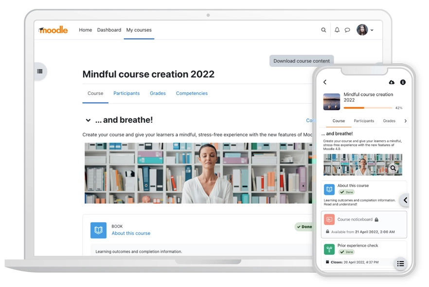 Pantalla Moodle 4.0